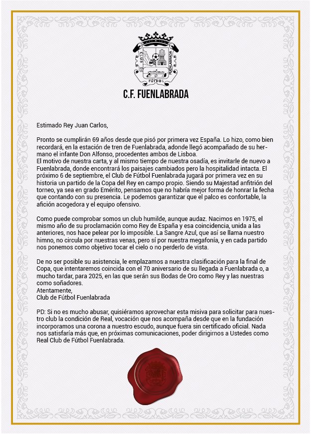 Invittación CF Fuenlabrada