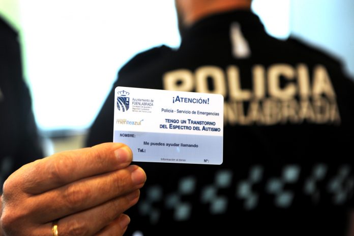 TARJETA ALERTA TEA AUTISMO AUTISTA POLICIA